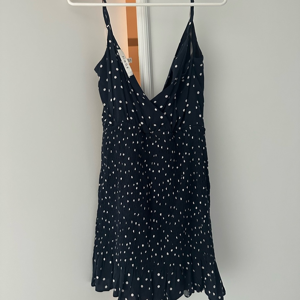 ROW •A Dark Blue polka dot dress
